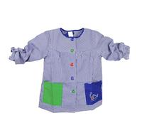 various Bata Cuello Redondo Escolar Infantil Babi Escolar Niño o Niña para Guarderia y Colegio Cuadrado con Botoens Talla 6 (7-8 año) Color Azul