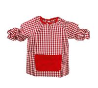various Bata Escolar Infantil Babi Escolar Niño o Niña para Guarderia y Colegio Cuadrado con Un Bolsillo Elástica en Puño y Cuello Color Rojo Talla 2 (3-4 años)