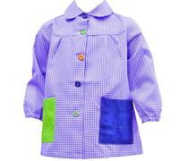 various Bata Escolar Infantil Babi Escolar para Guarderia y Colegio Cuadrado con Botoens Talla 1 (2-3 año) Color Lila