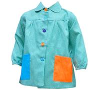 various Bata Escolar Infantil Babi Escolar para Guarderia y Colegio Cuadrado con Botoens Talla 1 (2-3 año) Color Verde