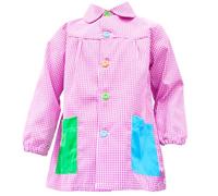 various Bata Escolar Infantil Babi Escolar para Guarderia y Colegio Cuadrado con Botoens Talla 4 (5-6 año) Color Rosa