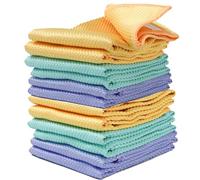 various Bayeta Cristales y Baños Solución Espejos, Cristales y Limpieza del Baño Paños Microfibra con Gran Capacidad de Absorción No Deja Marcas y Pelusas -30x40cm 12 Unidad