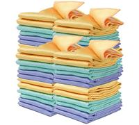 various Bayeta Cristales y Baños Solución Espejos, Cristales y Limpieza del Baño Paños Microfibra con Gran Capacidad de Absorción No Deja Marcas y Pelusas -30x40cm 48 Unidad