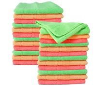 various Bayeta de Microfibra Limpieza 24 Unidades,Toalla Trapos de Limpieza Reutilizazbles,Paños de Limpieza Lavable sin Rayas sin Pelusa para Casa, Cocina, Coche,Multicolor 30x40cm