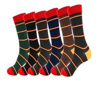 various Calcetines Hombre Estanpados Divertidos y Casuales de Algodón con diversos Diseños Rayas Multicolor a la moda para Hombre 6 Pares Talla 40-46