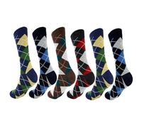various Calcetines Hombre Estanpados Divertidos y Casuales de Algodón con diversos Diseños Rombos Multi Color a la moda para Hombre 6 Pares Talla 40-46