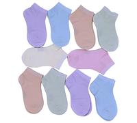 various Calcetines Tobilleros para Niñas Niños Park de 10 Unidades,Calcetines Verano Unisex Finos Algodón Cortos Suaves y Respirable para Chicos para Todas Estaciones.(32-36 9-11año)