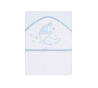 various Capa de Baño Bebé con Capucha 100x100 cm, Toalla de Bebé 100% Algodón Rizo, Suave y Absorbente, Ideal para Recién Nacidos y Niños Pequeños con un Diseño Luna Color Blanco/Azul