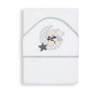 various Capa de Baño Bebé con Capucha 100x100 cm, Toalla de Bebé 100% Algodón Rizo, Suave y Absorbente, Ideal para Recién Nacidos y Niños Pequeños con un Diseño Amoroso Color Blanco/Gris