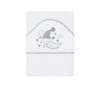 various Capa de Baño Bebé con Capucha 100x100 cm, Toalla de Bebé 100% Algodón Rizo, Suave y Absorbente, Ideal para Recién Nacidos y Niños Pequeños con un Diseño Luna Color Blanco/Gris