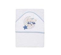 various Capa de Baño Bebé con Capucha 100x100 cm, Toalla de Bebé 100% Algodón Rizo, Suave y Absorbente, Ideal para Recién Nacidos y Niños Pequeños con un Diseño Amoroso Color Blanco/Azul