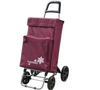Various Carrito de Compra Plegable con Bolsa Térmica Impermeable y 4 Ruedas,Ligero, 105x44x38cm,40 litros,Resistente y Reutilizable - Burdeo