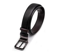 various Cinturón Hombre, Cinturón Reversible de Piel Cuero 30MM, Un Hebilla Girada para 2 Colores con Caja Regalo(negro liso 110cm)