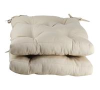 various Cojines para Silla，Cojin de Asiento Decorativo Funda de Poliéster y Relleno de Fibra Hueca 45x45x5cm,Ideal para Comedor, Terraza, Salón y Restaurante, (Beige, Pack 2)