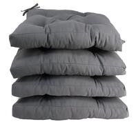 various Cojines para Silla，Cojin de Asiento Decorativo Funda de Poliéster y Relleno de Fibra Hueca 45x45x5cm,Ideal para Comedor, Terraza, Salón y Restaurante, (Gris, Pack 4)