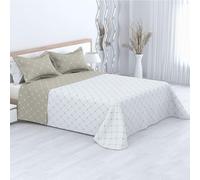 various-Colcha Bouti Estampada para Verano y Premivera+ 2 Funda Cojin 50 x 70 cm,Reversible Colcha Cubrecama Ligera Fina,Entretiempo 100% Poliéster. (Cama 150-250 x 270cm) Onix