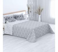 various-Colcha Bouti Estampada para Verano y Premivera+ 2 Funda Cojin 50 x 70 cm,Reversible Colcha Cubrecama Ligera Fina,Entretiempo 100% Poliéster. (Cama 135-230 x 270cm) Opalo