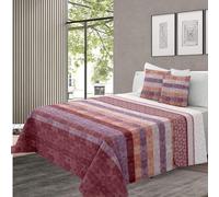 various - Colcha Bouti Estempada para Verano y Premivera,Reversible + 1 Funda Cojin 50x70 cm,Colcha Cubrecama Ligera Fina,Entretiempo 100% Poliéster. (Cama 90-180 x 260cm)