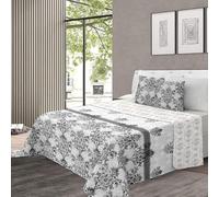 various - Colcha Bouti Estempada para Verano y Premivera,Reversible Color de Gris + 1 Funda Cojin 50x70 cm,Colcha Cubrecama Ligera Fina,Entretiempo 100% Poliéster. (Cama 100-200 x 260cm)