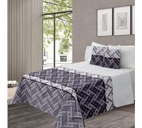 various - Colcha Bouti Estempada para Verano y Premivera,Reversible Color de Lila + 2 Funda Cojin 50x70 cm,Colcha Cubrecama Ligera Fina,Entretiempo 100% Poliéster. (Cama 135-230 x 260cm)