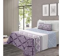 various - Colcha Bouti Estempada para Verano y Premivera,Reversible Color de Lila + 2 Funda Cojin 50x70 cm,Colcha Cubrecama Ligera Fina,Entretiempo 100% Poliéster. (Cama 150-250 x 260cm)