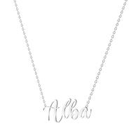 various Collar Nombre Alba Acero Inoxidable-Colgante Nombre Personalizado Plateado para Collar Mujer-Regalos Personalizados para Mujer Madres Niña Parejas, Mejor Amiga