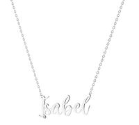 various Collar Nombre Isabel Acero Inoxidable-Colgante Nombre Personalizado Plateado para Collar Mujer-Regalos Personalizados para Mujer Madres Niña Parejas, Mejor Amiga