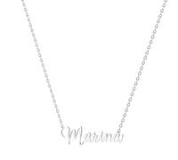 various Collar Nombre Marina Acero Inoxidable-Colgante Nombre Personalizado Plateado para Collar Mujer-Regalos Personalizados para Mujer Madres Niña Parejas, Mejor Amiga