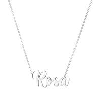 various Collar Nombre Rosa Acero Inoxidable-Colgante Nombre Personalizado Plateado para Collar Mujer-Regalos Personalizados para Mujer Madres Niña Parejas, Mejor Amiga