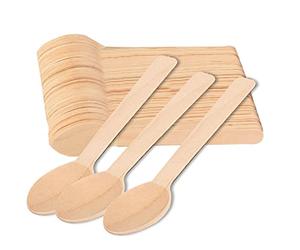 Various Cucharas Desechables de Madera de abedul,Cubiertos Biodegradables,Ecológicos y Compostables,Reciclables,Ideal para Fiestas, Picnic y Cumpleaños (Cuchara16cm, 100 pcs)