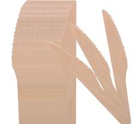 Various Cuchillo Desechables de Madera de abedul,Cubiertos Biodegradables,Ecológicos y Compostables,Reciclables,Ideal para Fiestas, Picnic y Cumpleaños (Cuchillo16cm, 100 pcs)