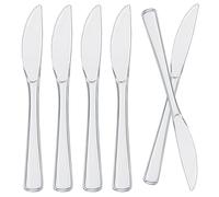 various Cuchillos Transparente Reutilizables, Aptos para Lavavajillas, Cubiertos para Fiestas, Bodas, Eventos, para Comida Fría y Caliente (100 pcs)