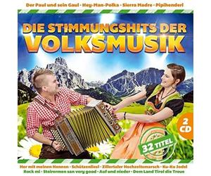 Various - Die Stimmungshits der Volksmusik; 32 Titel; Her mit meine Hennen; Schützenliesl; Zillertaler Hochzeitsmarsch; Pipihenderl; Rock mi; Rosi Polka; Auf und nieder; Land Tirol die Treue; Schürzenjäger; Pagger Buam; Schneiderwirt Trio; Oeschs die Dritten