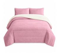 various Edredón Sherpa Borreguito Invierno 240x260 cm Rosa | Abrigo suave para las noches frías; doble cara de franela y borreguito con 2 funda de almohada