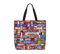 Various Flags - Bolsas de mano casuales para mujer, bolsas de hombro reutilizables, bolsas de compras multifunción de gran capacidad