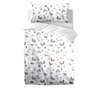 various Funda Nórdica Cuna Bebé 60x120 cm Reversible, Juego de 2 Piezas 100% Algodón con Cremallera, Incluye Funda Edredón 90x120 cm y Almohada 40x60 cm, Suave y Transpirable (Rainbow)