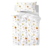 various Funda Nórdica Cuna Bebé 60x120 cm Reversible, Juego de 2 Piezas 100% Algodón con Cremallera, Incluye Funda Edredón 100x135 cm y Almohada 40x60 cm, Suave y Transpirable (Leo)