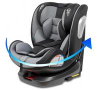 Various - I-Size Silla de Coche con ISOFIX Giratoria 360°,40-150 cm, de 0 a 12 años, Grupo 0/1/2/3,ECE R129,5 Posiciones Reclinadas, Protección Lateral, con Fijación Superior,Color Gris