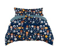 various Juego de Funda Nórdica Infantil para Cama 90cm de 3 Piezas - Funda Nórdica 150x220cm, 1 Funda de Almohada 45x110cm y Bajera Ajustable 90x190, Poliéster Suave y Transpirable (Futbool)