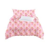 various Juego de Funda Nórdica Infantil para Cama 90cm de 3 Piezas - Funda Nórdica 150x220cm, 1 Funda de Almohada 45x110cm y Bajera Ajustable 90x190, Poliéster Suave y Transpirable (Princesa Lila)