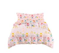 various Juego de Funda Nórdica Infantil para Cama 90cm de 3 Piezas - Funda Nórdica 150x220cm, 1 Funda de Almohada 45x110cm y Bajera Ajustable 90x190, Poliéster Suave y Transpirable (Princesa Rosa)