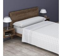 various Juego de Sábanas Cama 135 Color Ariel Gris, 3 Piezas 50% Algodón y 50% Poliéster, 144 Hilos, Suaves y Transpirables, Bajera Ajustable para Colchones de 190/200 cm