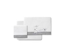 various Juego de Sábanas Cuna Coralina Invierno 60x120 cm, Set 3 Piezas Bebé, Bajera Ajustable con Goma, Tejido Térmico Extra Suave y Cálido, Ropa de Cama Cuna Estándar, Caja Regalo (BCO/Gris)