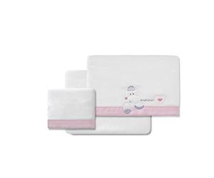 various Juego de Sábanas Cuna Coralina Invierno 60x120 cm, Set 3 Piezas Bebé, Bajera Ajustable con Goma, Tejido Térmico Extra Suave y Cálido, Ropa de Cama Cuna Estándar, Caja Regalo (BCO/Rosa)