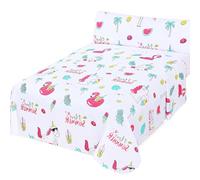 various Juego de Sábanas Infantil Cama 90, 3 Piezas con Sábana Bajera Ajustable, Encimera 165x260 cm y Funda de Almohada, 100% Poliéster, Diseño Unicornio y Flamenco Rosa y Blanco