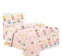 various Juego de Sábanas Infantil para Cama 90cm 3 Piezas - 1 Sábanas Bajera Ajustable con Encimera 165x260cm y 1 Funda de Almohada Larga (Princesa Rosa)