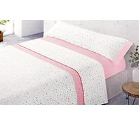 various Juego de Sábanas Infantiles Cama 90x190/200 cm - 3 Piezas (Encimera + Bajera Ajustable + Funda de Almohada) - 52% Algodón 48% Poliéster, 144 Hilos - Modelo Estrella Rosa