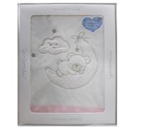 various Juego De Sábanas para Cuna 60 x 120 cm, Bebe Invierno Tipo Doralina Extrasuave (Bajera+encimera+Funda Almohada) (Luna Rosa)