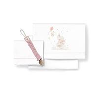 various Juego De Sábanas para Cuna 60 x 120 cm, Bebe Primavera y Otoño Tipo 100% Algodón Extrasuave Fafricado en España-INTERBABY(Bajera+encimera+Funda Almohada)-Elefante+Broche BCO/Rosa