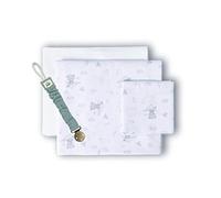 various Juego De Sábanas para Cuna 60 x 120 cm, Bebe Primavera y Otoño Tipo 100% Algodón Extrasuave Fafricado en España-INTERBABY(Bajera+encimera+Funda Almohada)-Avion Pape;+Broche Blanco/Gris